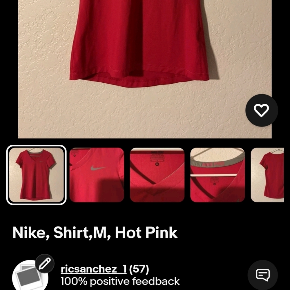 Nike Women's Bright Pink Short Sleeve Tee M